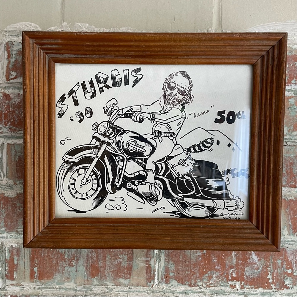 Sturgis 1990 50th anniversary rally illustration.